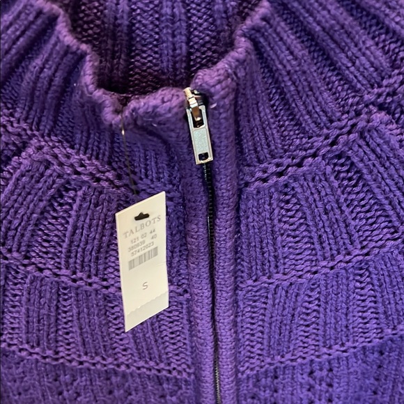 Talbots Rich Purple Cowl Neck Sweater - Picture 3 of 9